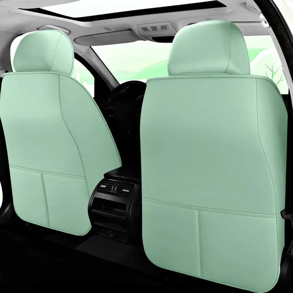 Cartoon Bear car seat Cover 5 Set for Girl Women with PU Leather for Cars SUV Pick-up Truck Universal Fit Set (Green)
