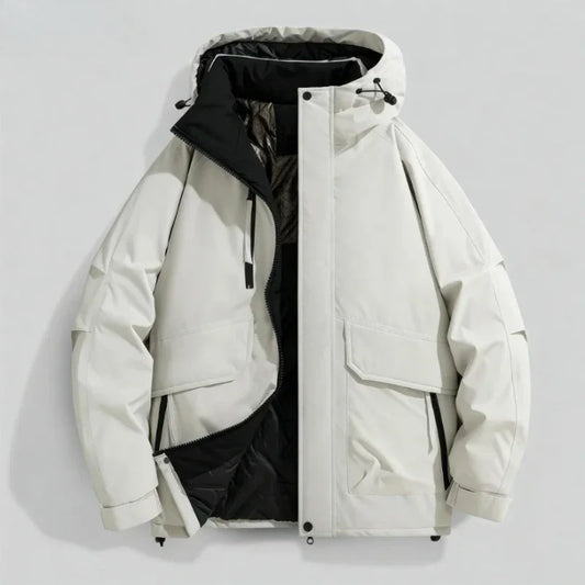 2025 Autumn/Winter New Thickened Fashion Versatile Warm Outdoor Windproof Waterproof Hooded Casual Jacket Cotton Jacket for Men
