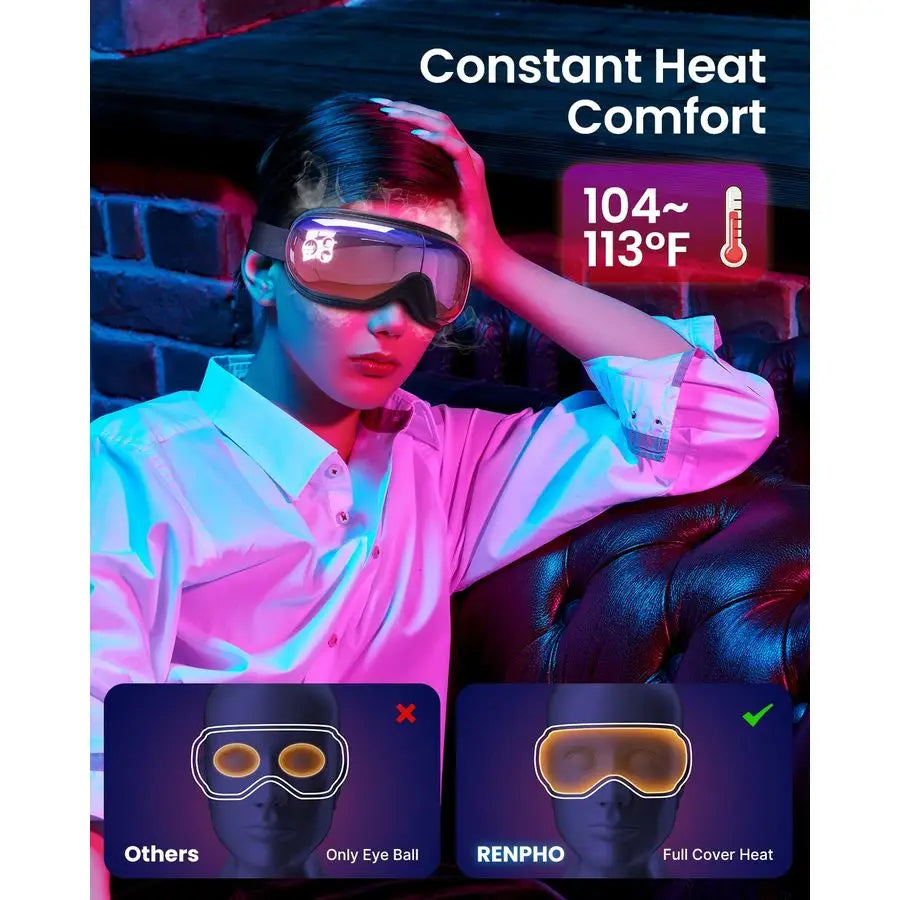 Massage Gun with 812mm Adjustable Amplitude, Eyeris 1, Eye Massager with Heat, Sleep Eye Mask with Bluetooth Music, Face Massage