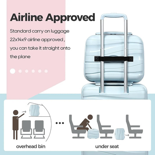 Melalenia 3-Piece 20 inch Carry-on Luggage Set, Expandable Lightweight Durable Travel Suitcase with TSA Lock, Spinner Wheels