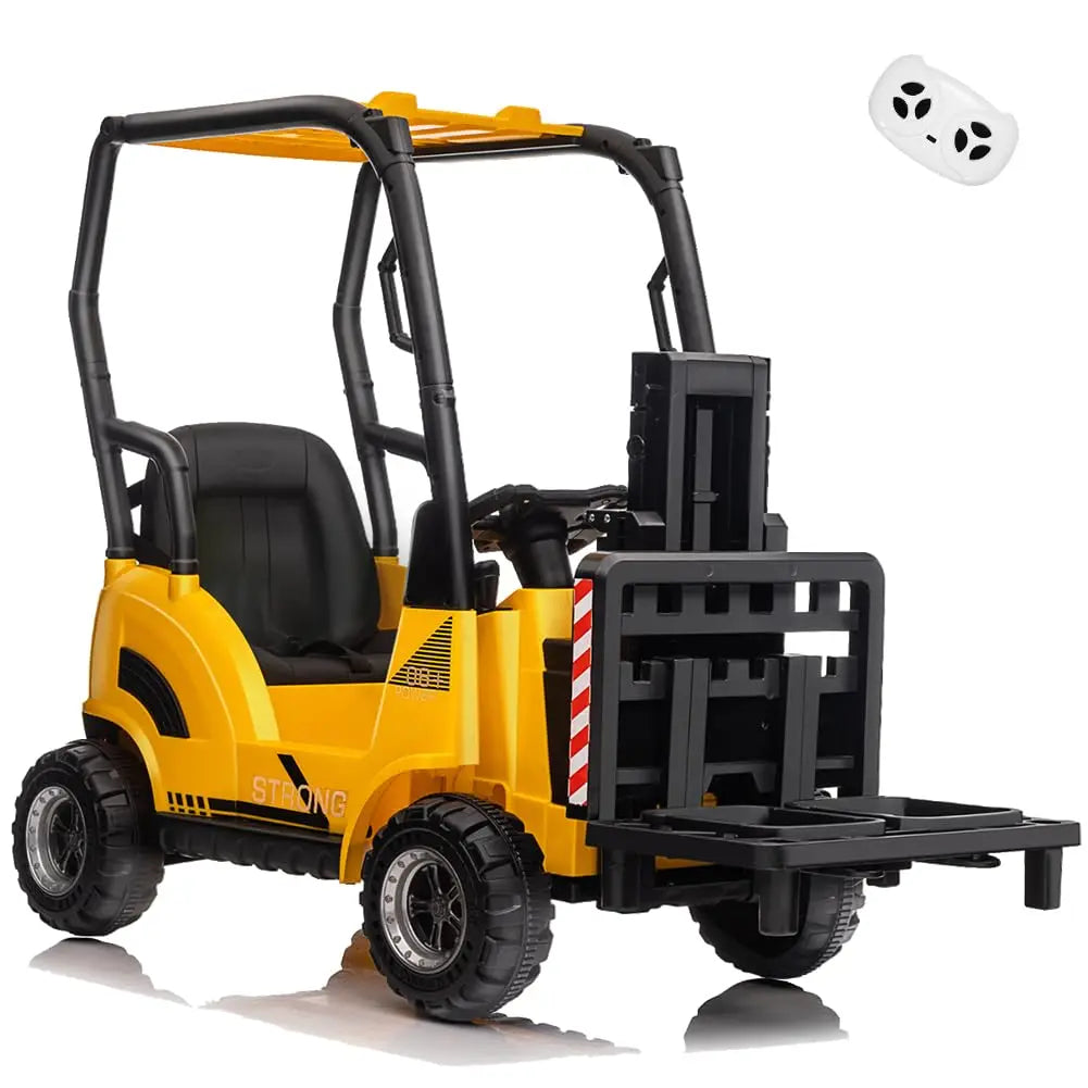 12V Kids Ride On Forklift With Remote Control, Liftable Fork & Pallet, Electric Construction Vehicle, Music USB MP3, Ages 3-7