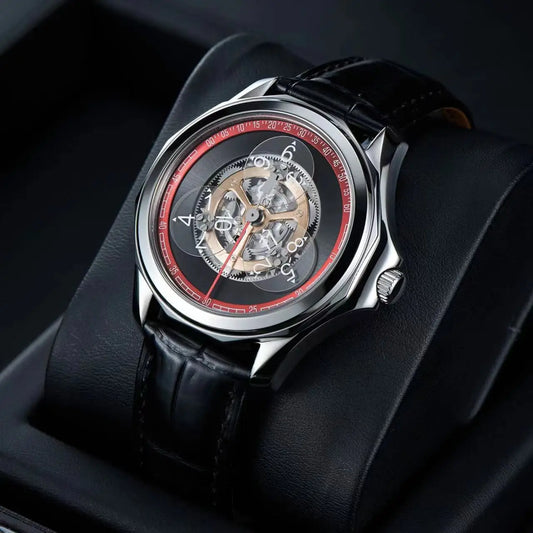 OBLVLO men's watch Star Creative Fully automatic mechanical watch Men's watch Skeletonized fashionable and trendy wristwatch men
