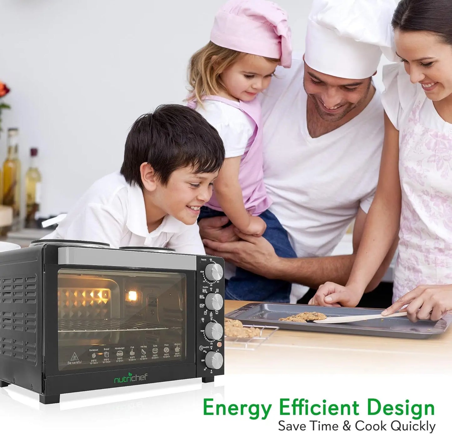 Electric Convection Toaster Oven with Rotisserie & Warming Plates, 30+ Qt (AZPKRTO28)