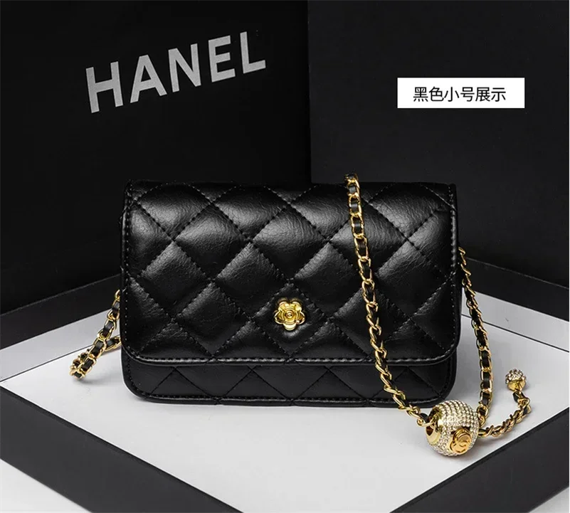 Luxury Geniunie Leather Sheepskin Diamond Lattice Handbag High Quality Metal Chain Clutch Wallet Purse Shoulder Bags for BC4