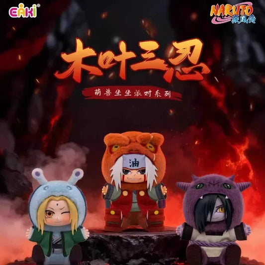 Original BANDAI Eaki Naruto Uzumaki Naruto Blind Box Shippuden Beast Party Series Plush Doll Anime Characters Are Cute Toys Gift