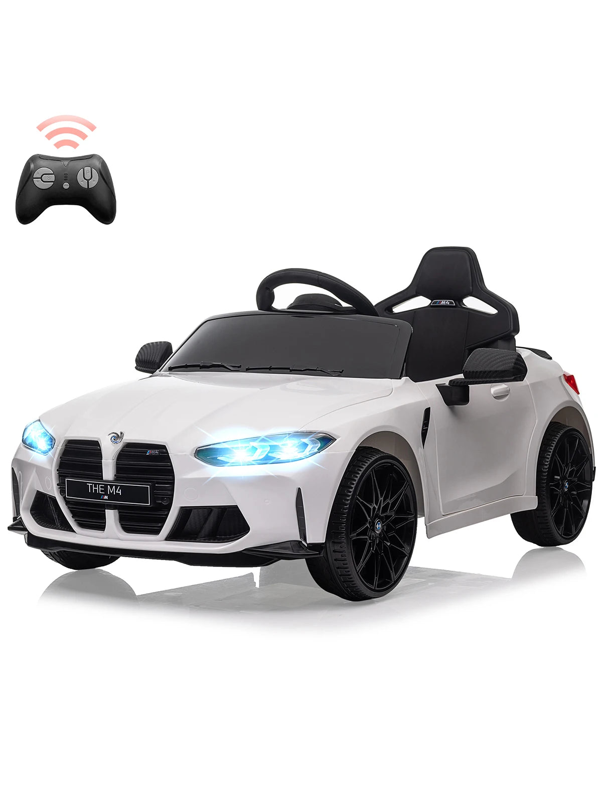 12V Kids Electric Ride On Car - Remote Control, 3 Speeds, LED Lights, MP3 Player, USB, Wireless Connectivity, Suspension System, Battery Powered Toy Vehicle for Toddlers