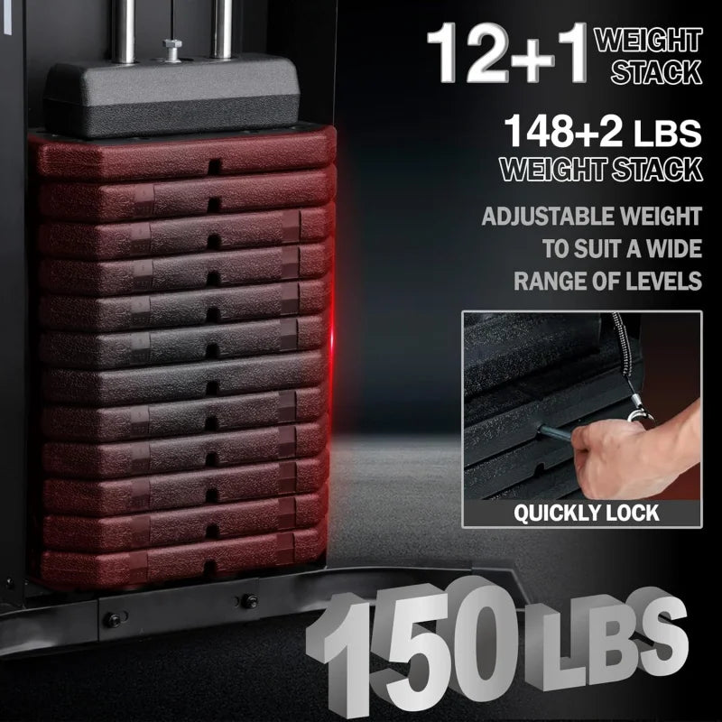 Home Workout Station Multifunctional Home Gym Equipment, Exercise Equipment for Full Body Strength Training