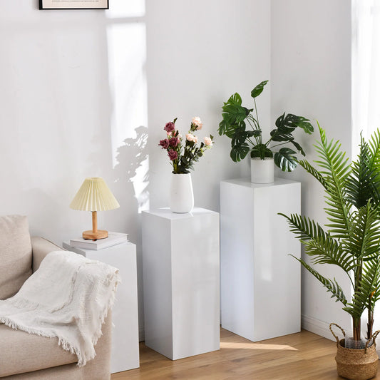 6PCS Metal Display Pedestal Stand for Birthday White Pedestal Stands Pillar for Wedding Dessert Table Display Stand Column Decor