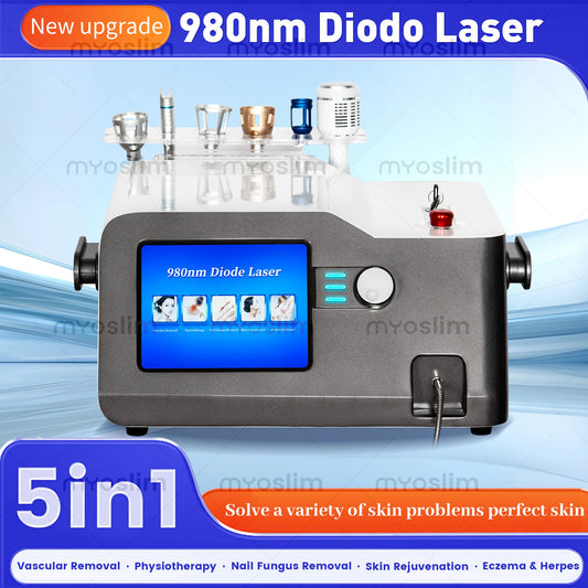 5 In 1 980nm Diode Laser Machine Nail Fungus Treatment Spider Veins Vascular Removal Skin Rejuvenation Beauty Device