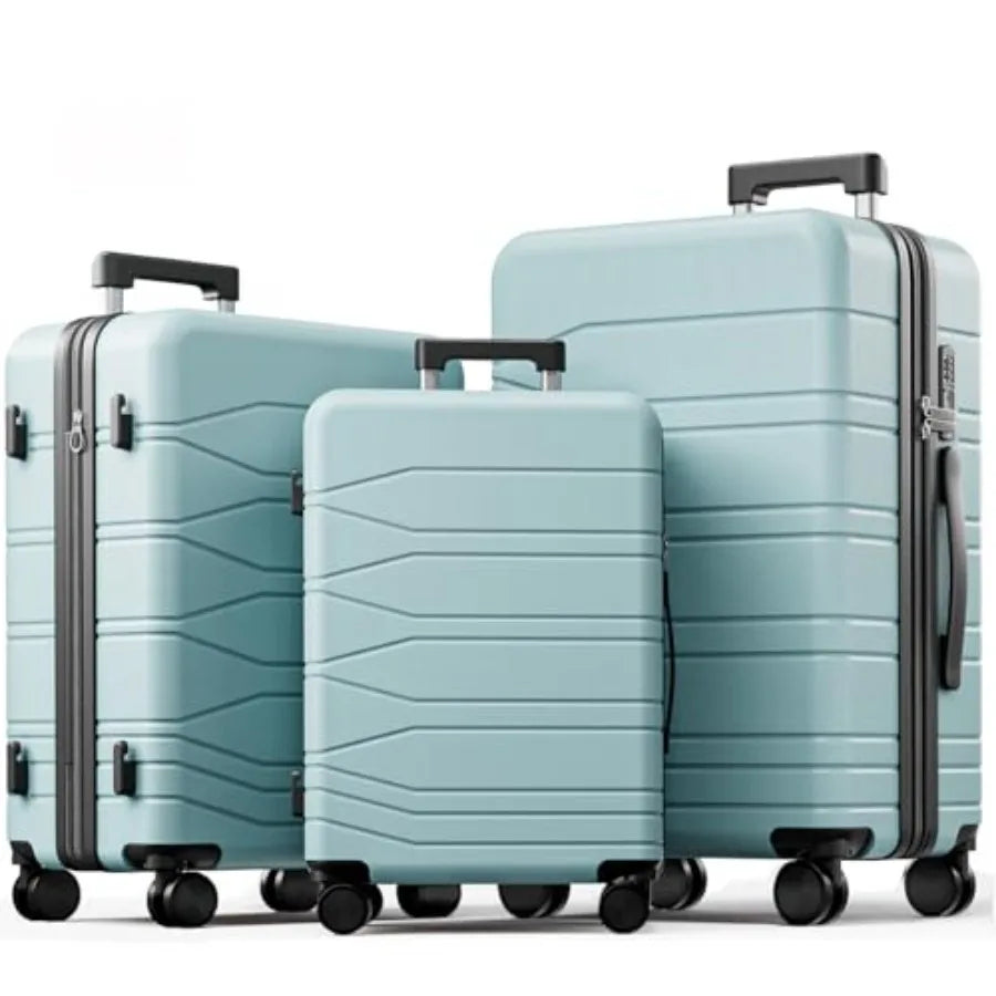 3 Pcs Expandable Luggage Set Suitcases with Wheels Hardshell Large