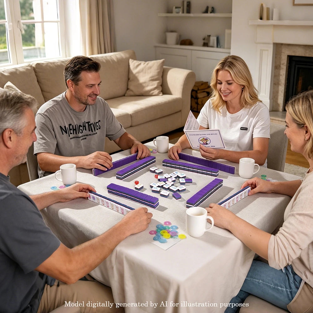 Local Warehouse American Mahjong Game Set With 160 Tiles Deep Purple Acrylic Mahjong Set, American Mah Jongg Adult Gifts