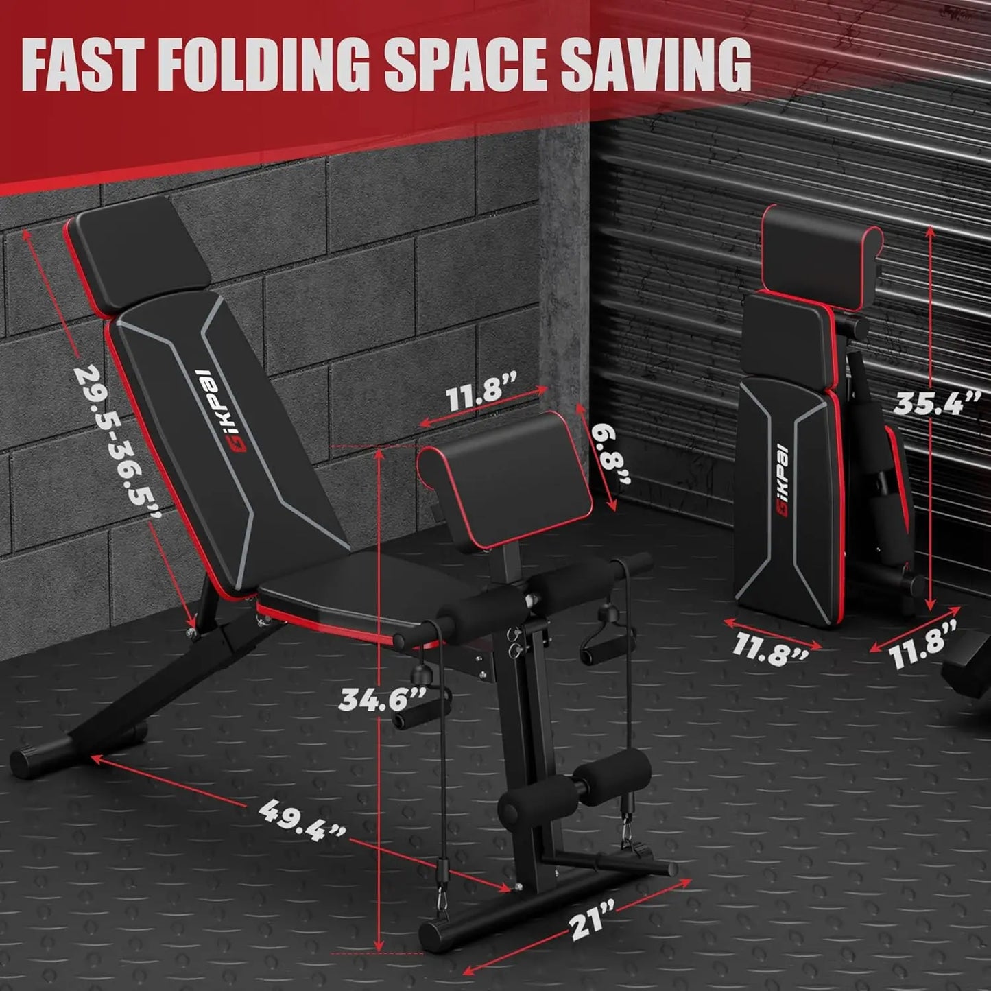 Weight Bench - Workout Bench Press for Home Gym, Foldable Incline Decline Sit up Exercise Bench for Full Body