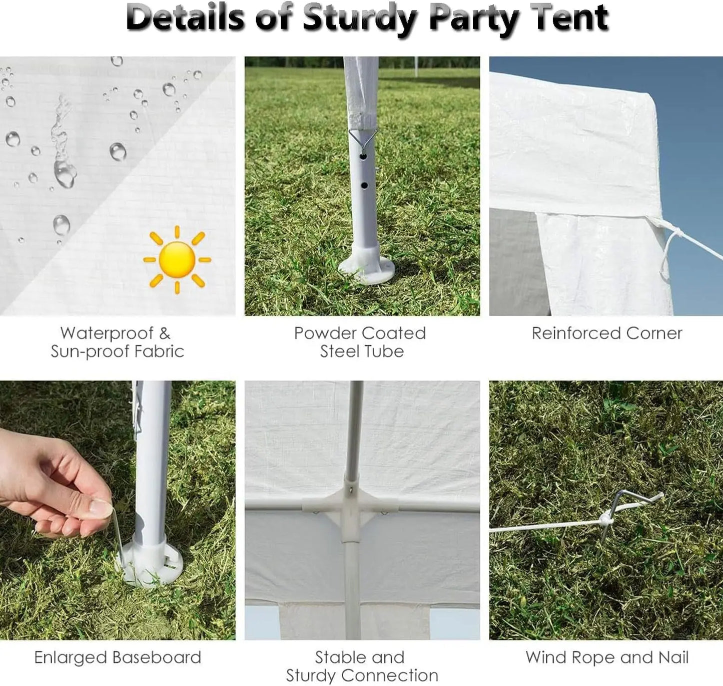 Outdoor Party Tent Wedding Birthday Tents for Parties Canopy Tent with Removable Sidewalls & Transparent Windows Outside Gazebo