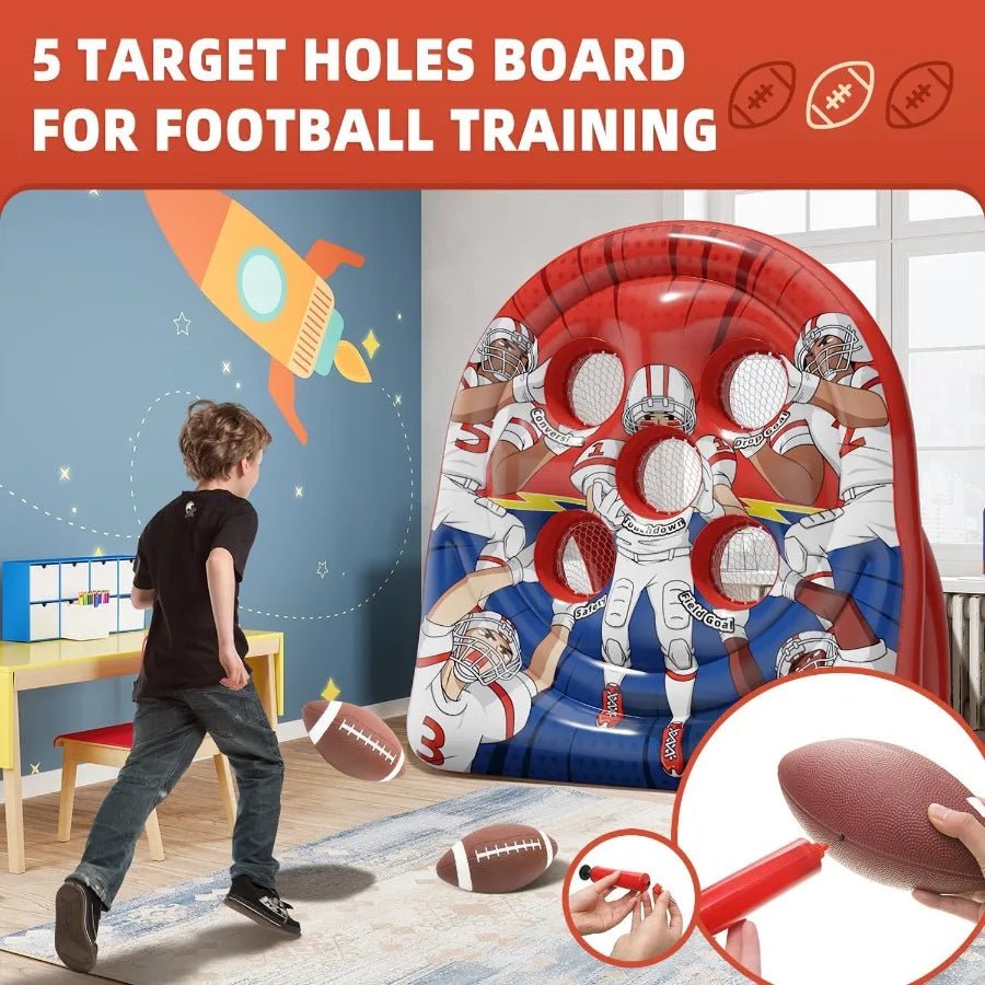 6Ft Football Target Toss Game Inflatable Football Throwing Target Toy for Carnival Party Games