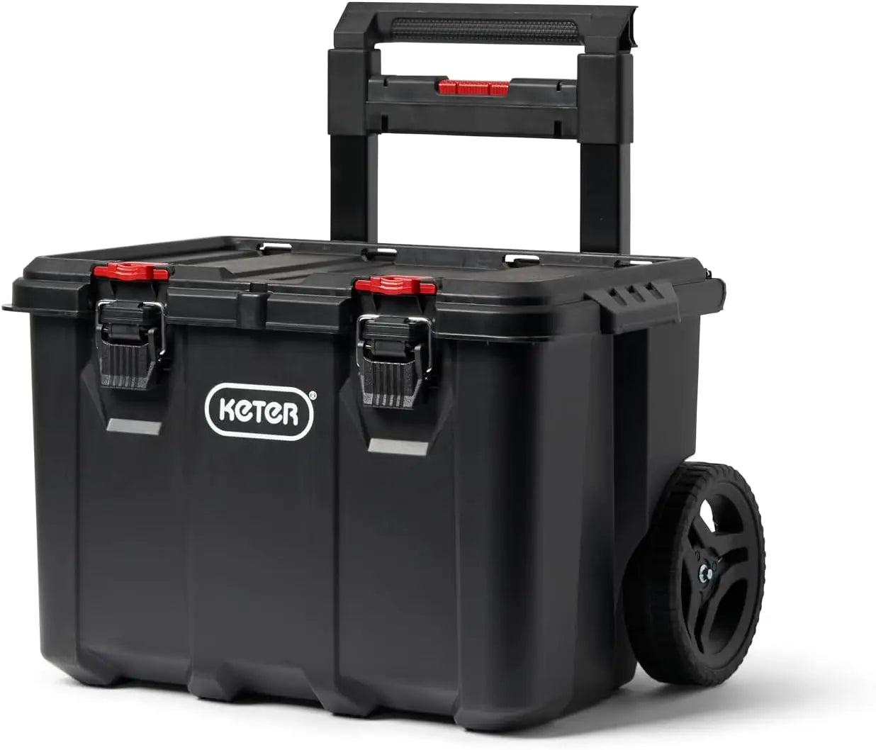 Modular Rolling Tool Organizer System with 4-Piece Storage Boxes for Garage and DIY Projects, Black