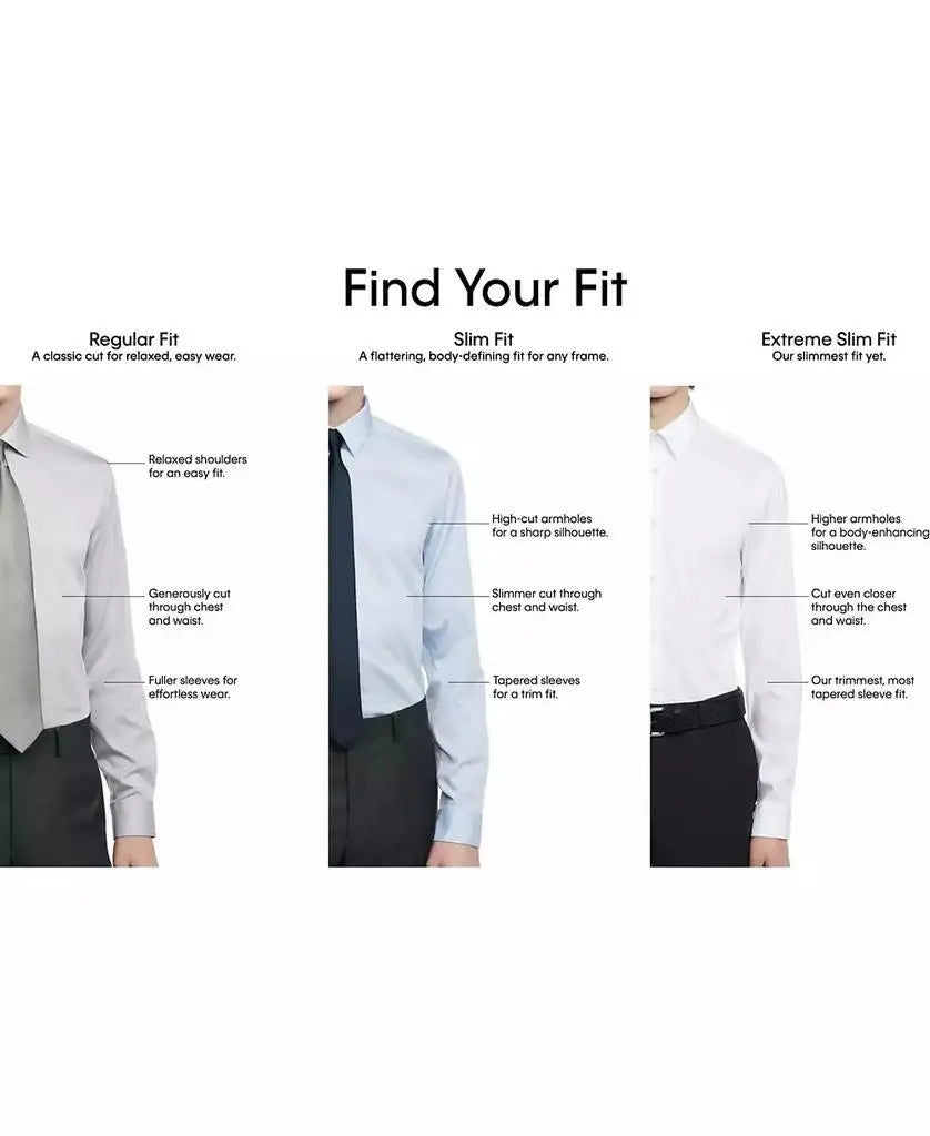 Calvin Klein | Men's Slim-Fit Non-Iron Performance Stretch Blue Check Dress Shirt