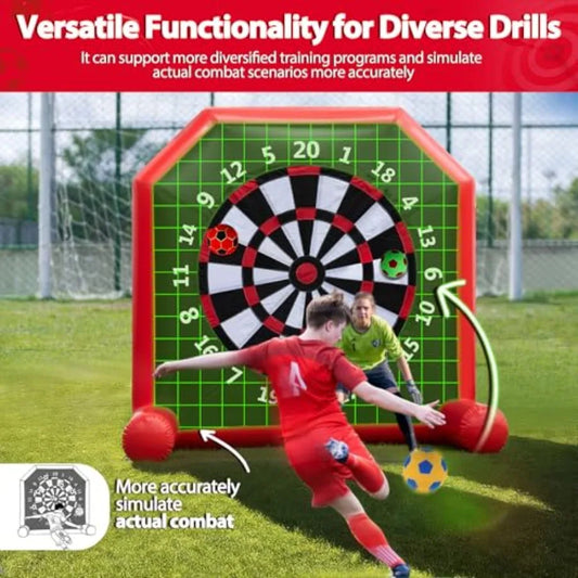 10FT Inflatable Giant Kick Darts Board Outdoor Soccer Dart Board with 4 Balls Giant Kick Darts Soccer Dartboards with Air Pump