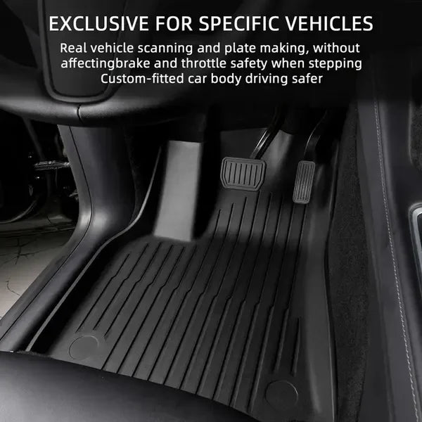 6-Piece Set Suitable for Tesla for Model Y for 2019-2024 Car TPE Left-Hand Drive 5-Seater All-Weather 3D Anti Slip TPE Floor