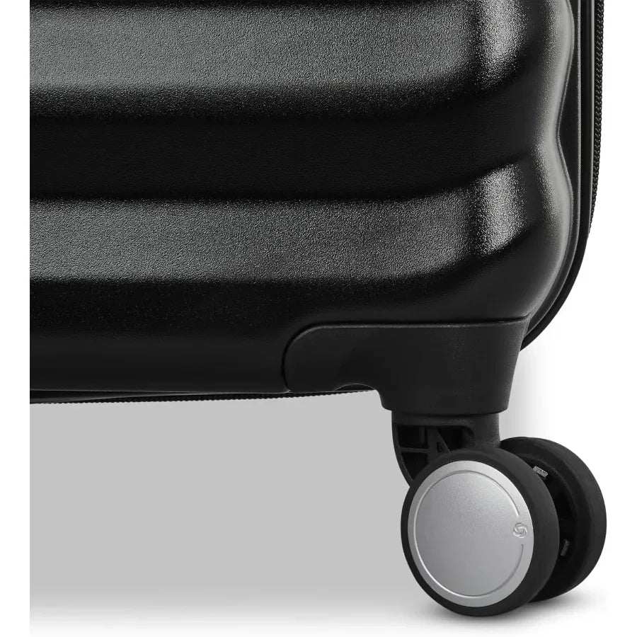 Hard-Sided 20 and 24 Inch 2-Piece Lightweight Checked Large Expandable Element Suitcase Set: Durable, 360° Spinner Wheels, Adju