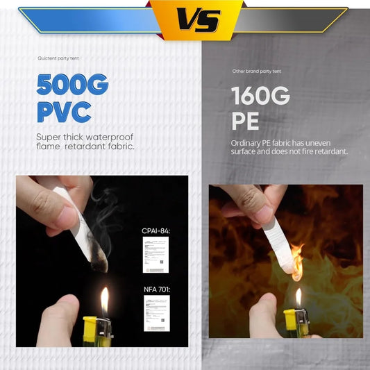 20x40 Party Tent Heavy Duty Waterproof | Large Wedding Tent for 120 People, Fire Retardant PVC Canopy with 3 Reinforced Poles,