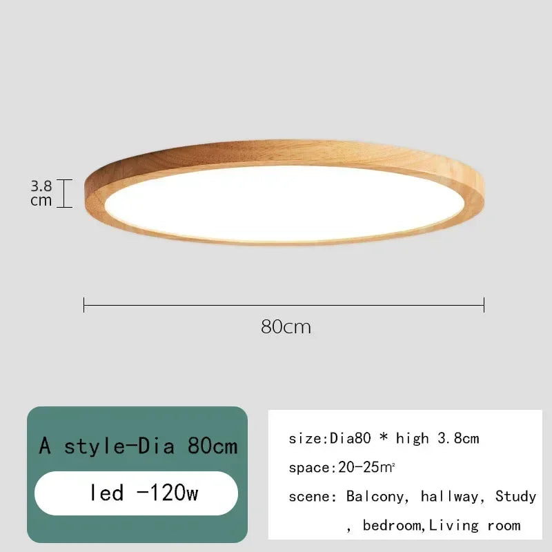 Solid wood LED ceiling light simple wooden design living room master bedroom dining room balcony new lighting fixtures