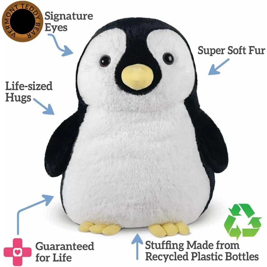 Vermont Teddy Bear Giant Penguin Stuffed Animal 28 Inches Fluffy Plush from Giant Cuddle Collection Soft Collectible Plushie fo