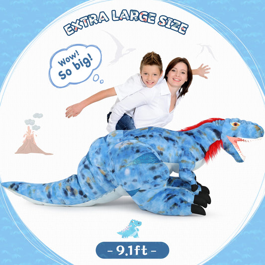 MorisMos 9.1ft Extra Large T-Rex Plush Toy - Stuffed Animal Dino for Dinosaur Party Favors - Gift for Boys & Girls Every Age