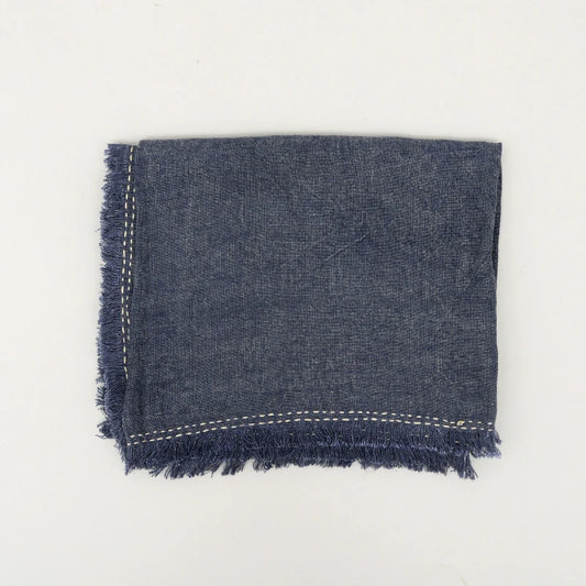 Stonewashed Linen Woven Throw Blanket with Fringe – 52X68
