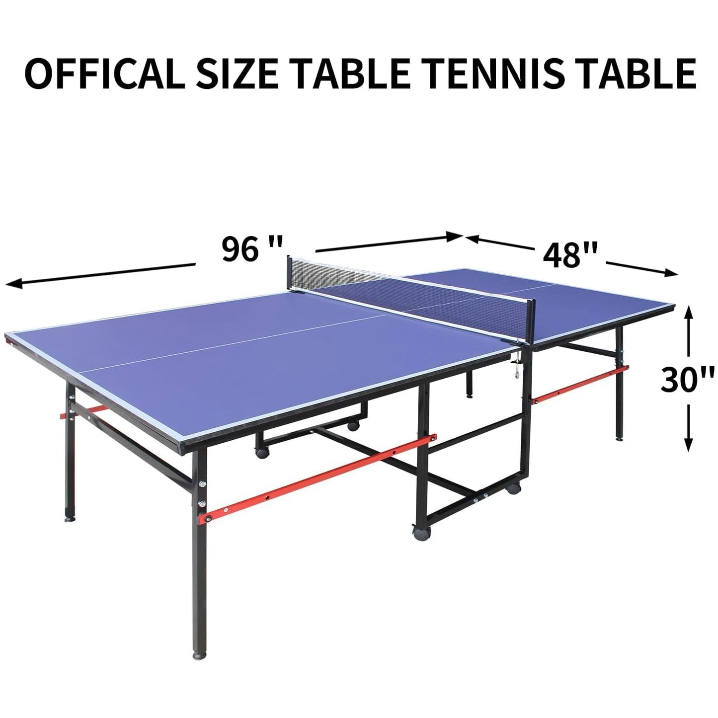 Portable Collapsible Table Tennis Table Set 8FT Indoor/Outdoor Ping Pong Table for Family Recreation & Gifts Quick Assembly