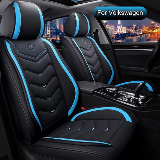 Car Seat Covers Full Set, Fit for VW Golf, Tiguan, Passat, T-Roc, Polo, Touran, Arteon, ID.4, PU Leather Car Seat Protectors