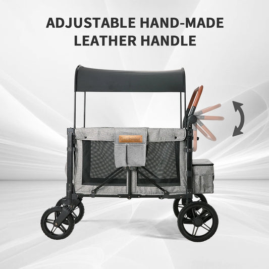 Foldable baby stroller, suitable for 4 children,portable outdoor camping vehicle,detachable roof, storage vehicle, autumn travel