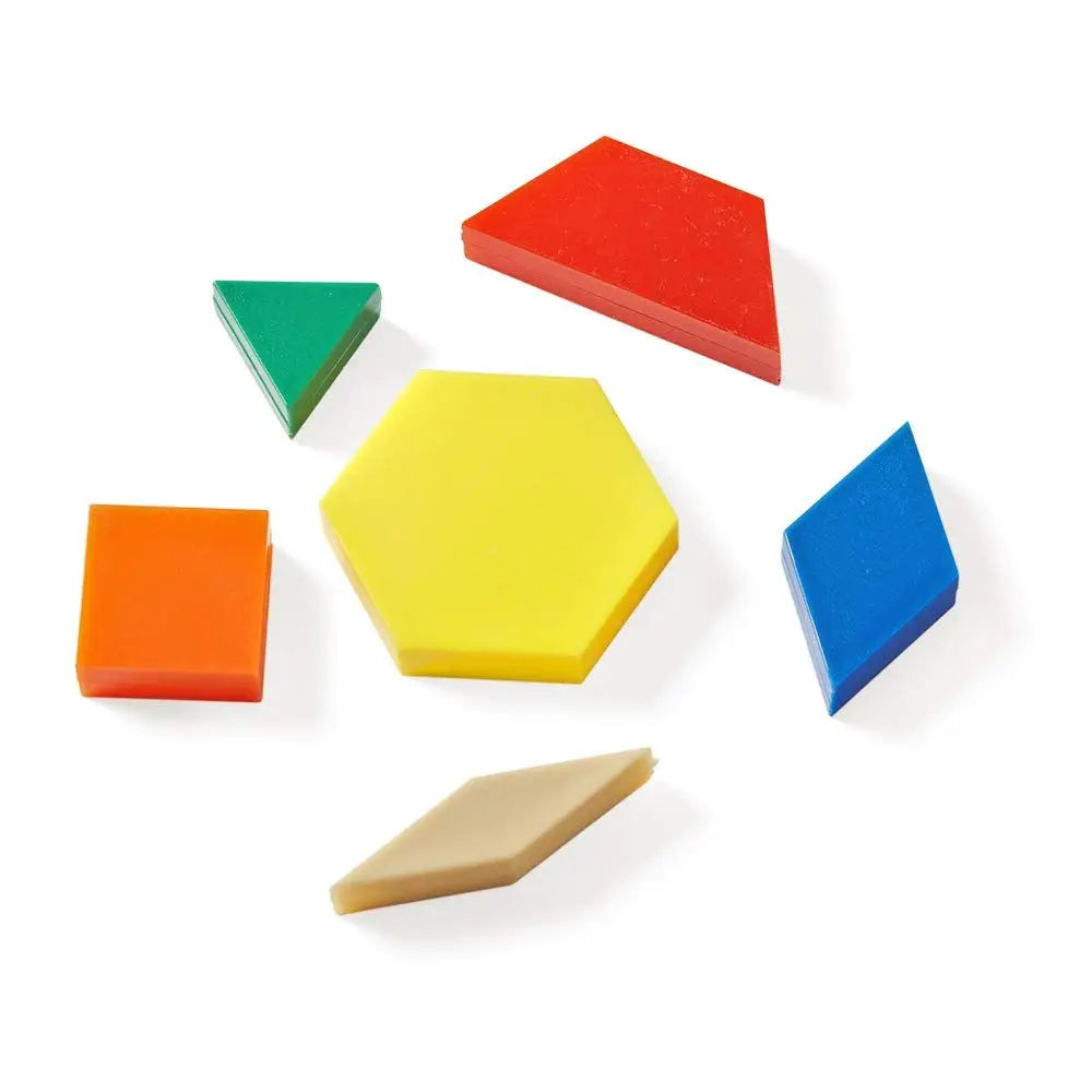 Plastic Pattern Blocks Set for Kids: Montessori Geometric Shapes, Symmetry, and Shape Recognition for Classrooms (1,250 Pieces)