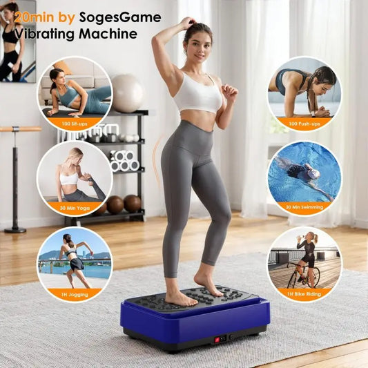 Vibrating Fitness Machine With Acupoint Massage ABS Steel Build Remote Control Resistance Bands Daily At Home Training