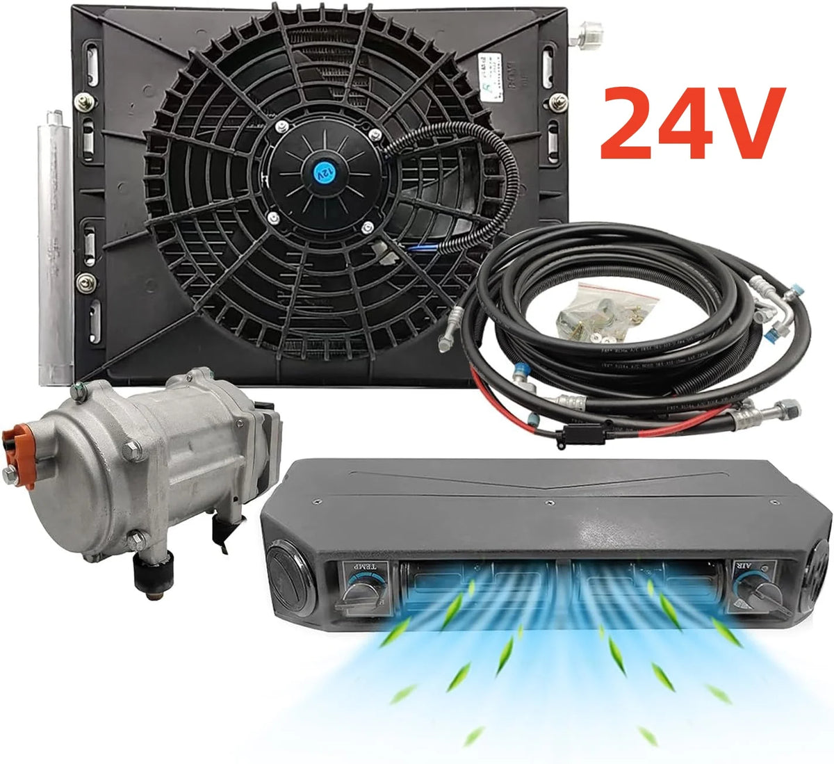 Aspligo 12V Air Conditioners Cooling Heating Universal Car Air Conditioning Kit Electric AC For Trucks Bus Sedan Suvs Van Camper