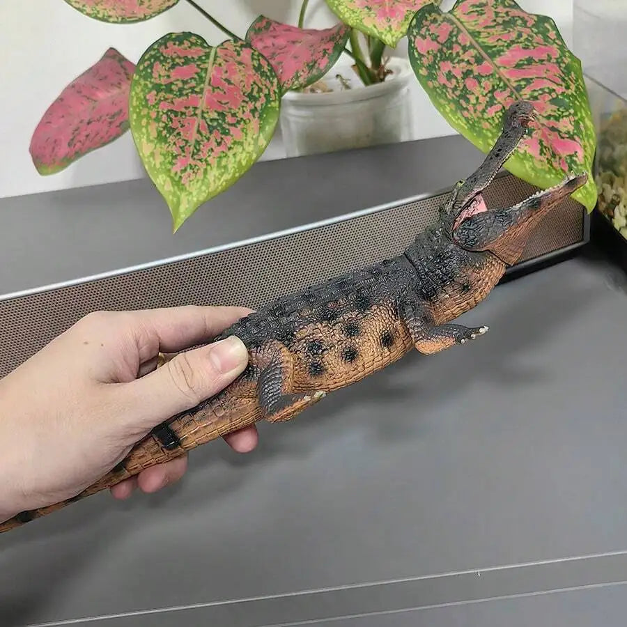 Realistic Solid Wild Animal Crocodile Model Figurine, Suitable For Yard, Garden, Miniature Farm, Plant Decor, Car Decor, Home De