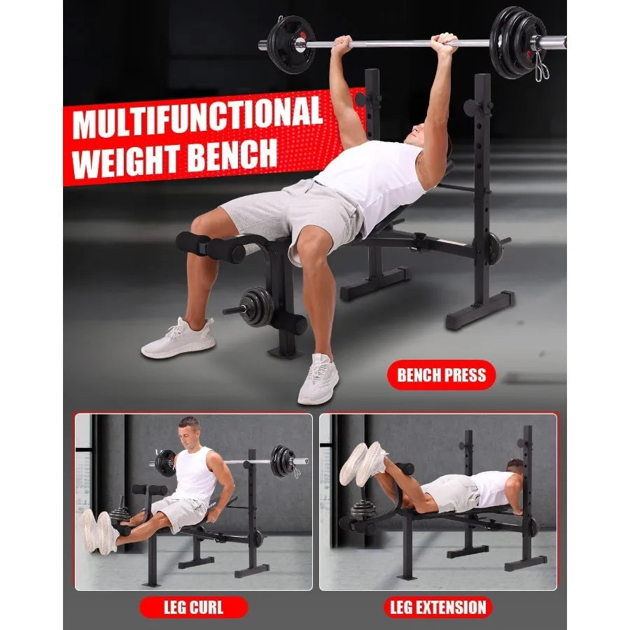 Weight Bench Set for Home Gym, 900LBS Adjustable Bench Press