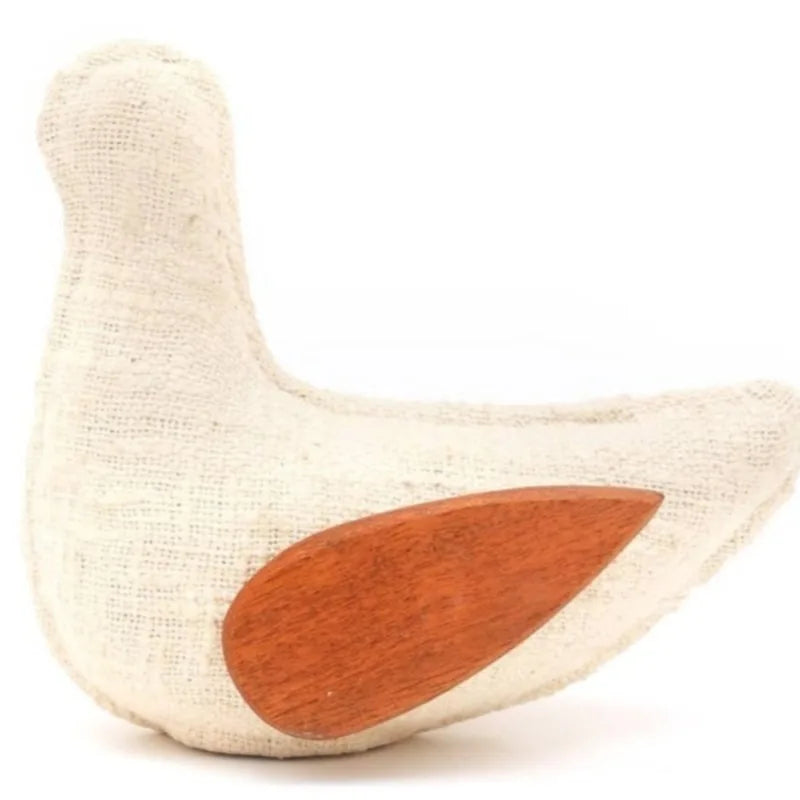 Exquisite Handcrafted EcoMix Dove Figurine – 9X4.5X7.8" Fabric & Wood Wings Sculptural Home Décor