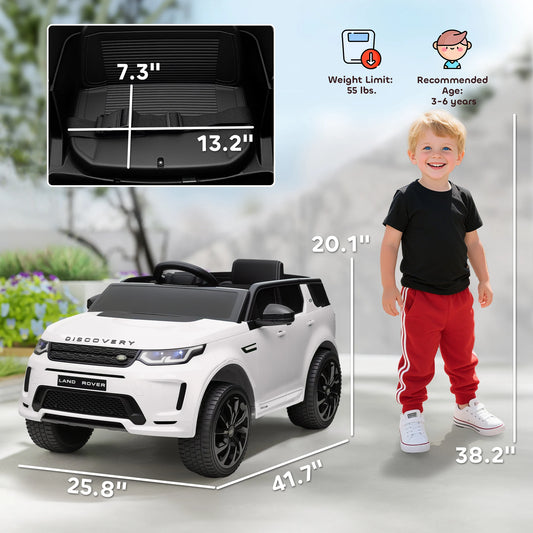 Land Rover Licensed 12V Kids Ride on Car W/ Soft Start, White