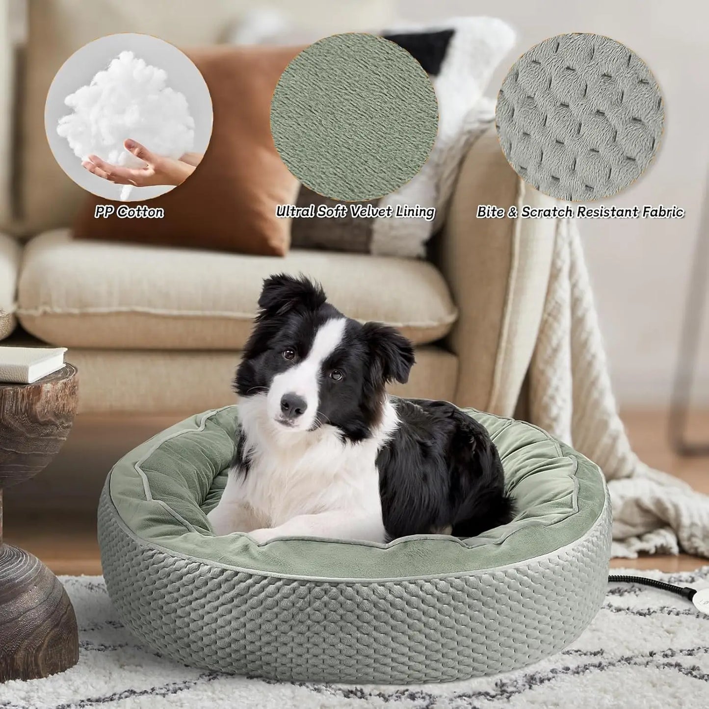 Electric Heated Pet Bed - Waterproof, Washable with Adjustable Timer & Temperature for Cats & Small Dogs