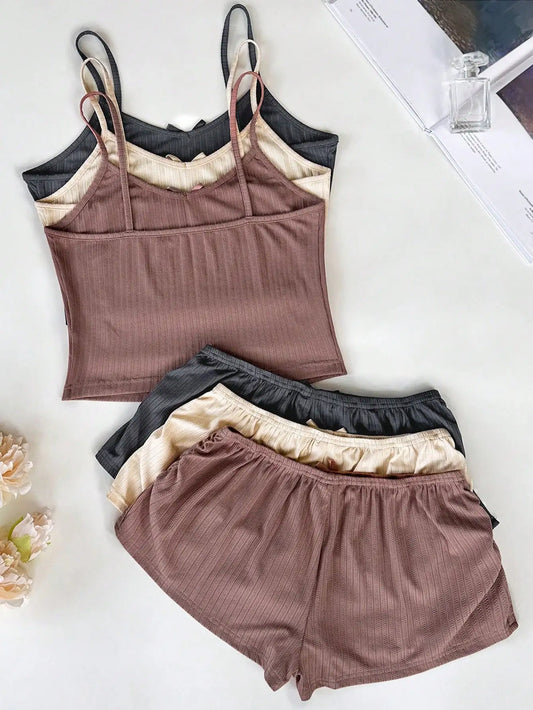6pcs Women's Pajama Set Bow Decor Lounge Set