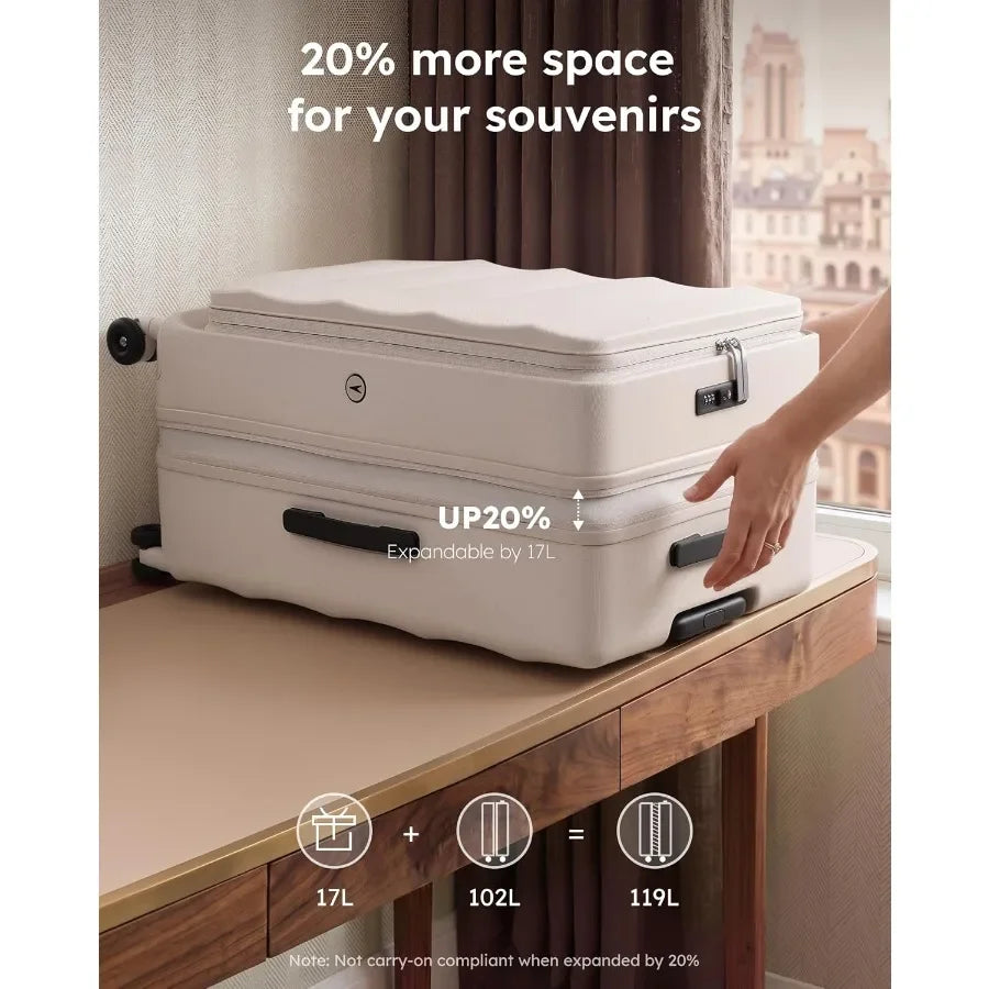 Top Opening Expandable Luggage Sets 2 Pcs, 20/, PC Hard Shell Suitcase