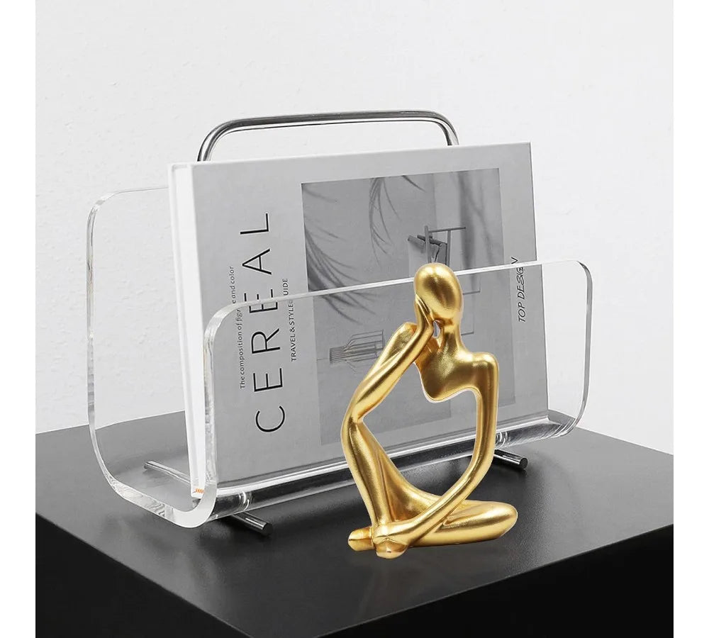 Abstract Thinker Sculpture, Sandstone Resin Statue Ornament, Large Home Office Decor, Housewarming Gift