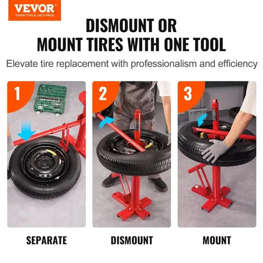 VEVOR Manual Tire Changer, Portable Hand Bead Breaker Mounting Tool for 203 - 406 mm Tires, Compatible with Car Truck Trailer, T