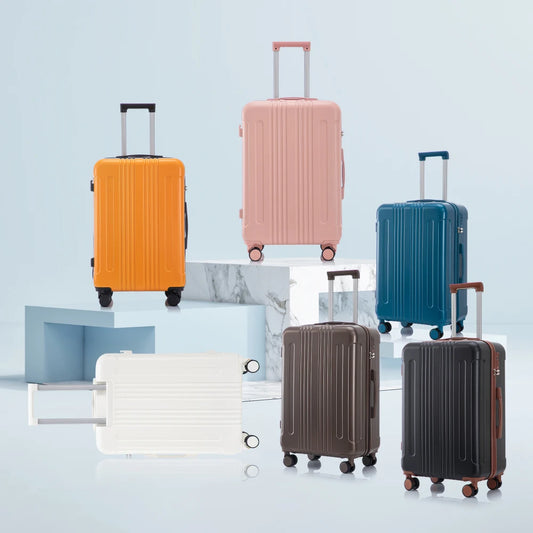 20"/24"/28" 3 pcs/set in ABS Spinner Wheel Luggage, Carry on Suitcase, Matching Color, TSA Combination Lock (Black Brown)