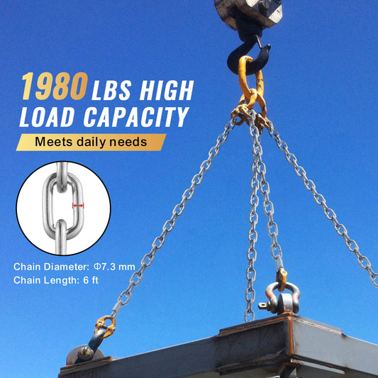 SucceBuy 6ft/92ft Proof Coil Chain 5/16" Zinc Plated Tested Coil Chain with Carbon Steel Link Safe Tow Chain for Towing Hanging