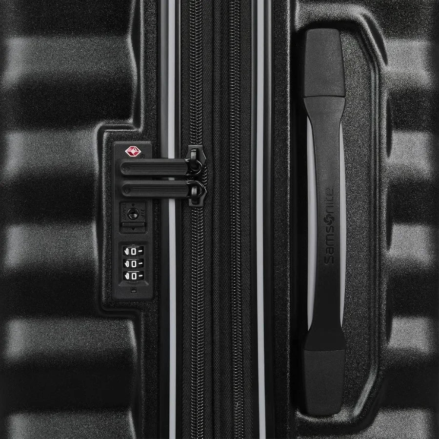 Hard-Sided 24-Inch Lightweight Checked Medium Expandable Element Suitcase: Durable, 360° Spinner Wheels, Adjustable Telescopic
