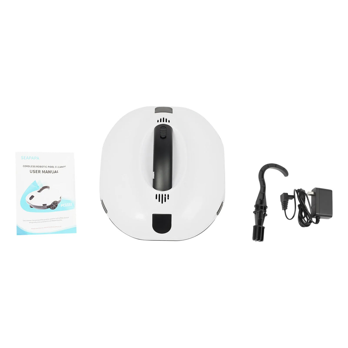 Robotic Pool Cleaner 130min, Automatic Pool Cleaner for 861ft², IPX8 Cordless Robot for Flat Bottom Pools