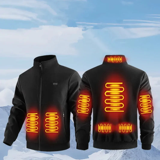 New Winter Fashion Versatile Polar Fleece Thick Heating Warm Jacket For Both Men Women 8-Zone Intelligent Heating Electric Coat