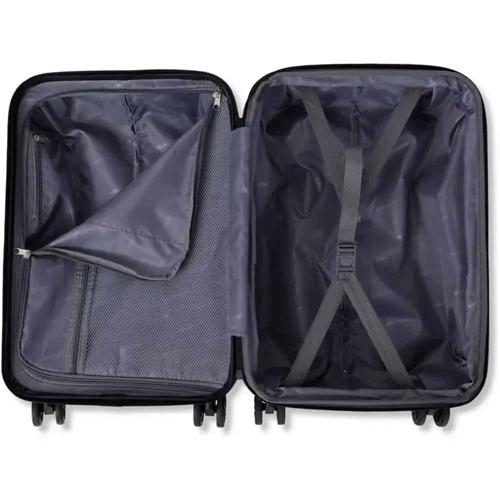 Elite Large Expandable Lightweight Spinner Suitcase Set with TSA Lock, USB Ports, Packing Cubes, Denim Blue, 3-Piece (20/24/28)