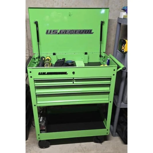 Roller Cart Tool Cabinet Storage Chest Box Glossy 4 Drawer 580 Lb. Capacity - GreenCustomized